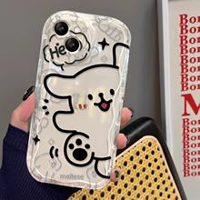 适用苹果15promax手机壳iPhone14/13卡通线条狗狗11/12透明硅胶xs