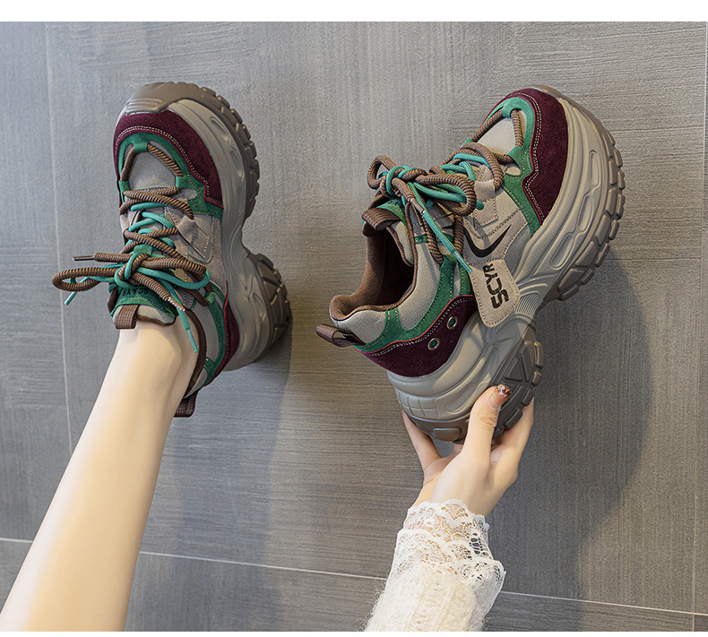 Giày sneaker nữ chunky đế dày phong cách retro, tăng chiều cao, phối màu vintage — Cam 5021, Xanh dương 5021, Tím 5021 chi tiết 18