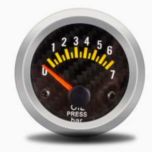 Cross-Border Hot-Selling Model 52mm Car Dashboard Modified Oil Pressure Gauge Carbon Surface Car Oil Pressure Gauge Factory Price
