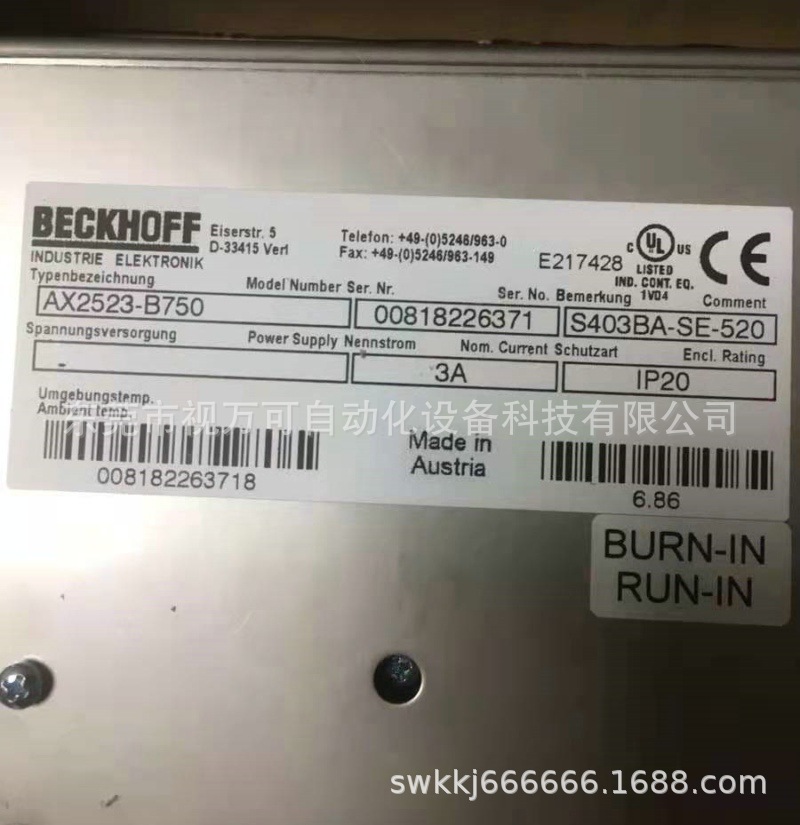 AX2523-B750 供应德国BECKHOFF倍福伺服驱动全新原装现货优惠议价