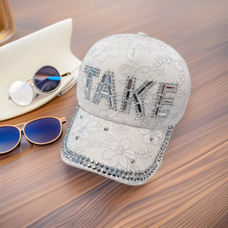 Rhinestone TAKE letra moda gorra de béisbol mujer primavera y verano nueva gorra de béisbol de diamantes de imitación sombrero para el sol de verano moda todo fósforo