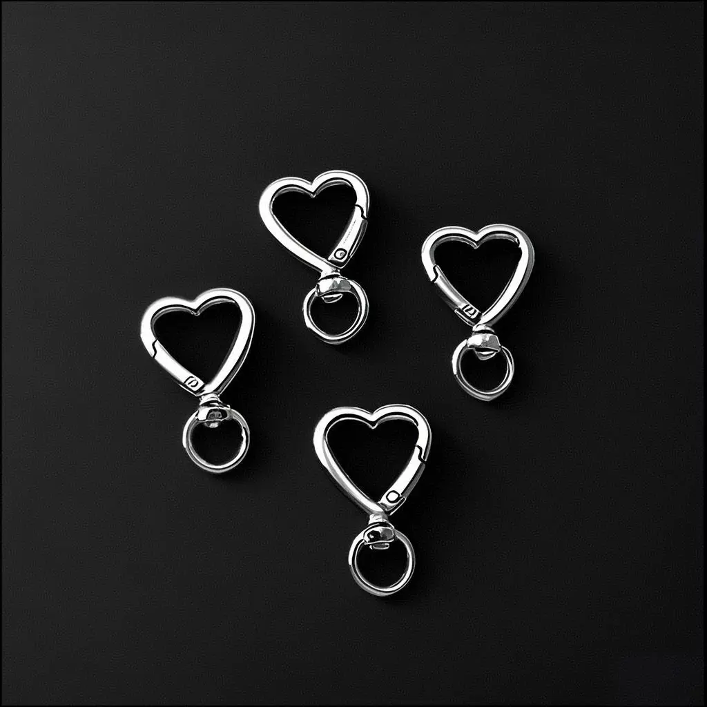 合金爱心弹簧圈桃心龙虾扣五金钩diy饰品配件手工挂件箱包连接扣