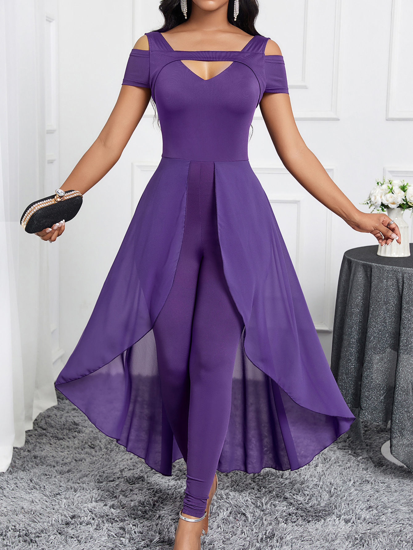 Estilo de diseño de nicho nuevo estilo primavera y verano comercio exterior europeo y americano exclusivo para temperamento elegante mono ajustado