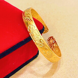 High imitation Vietnam gold dragon feng fu bracelet jewelry jewelry gold plated dragon feng fu bracelet open bracelet