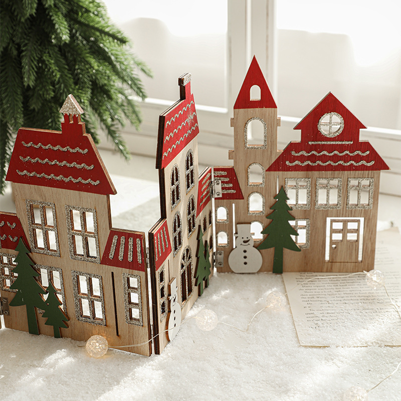 Hong Kong Heng nueva valla de madera de Navidad habitación de estilo europeo árbol de Navidad decoración de pie decoración de la ventana decoraciones de Navidad