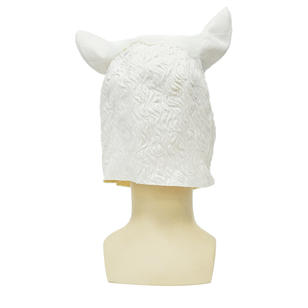 Ambiente de vacaciones humor divertido animal tocado partido divertido webcast apoyos dios bestia alpaca máscara de látex