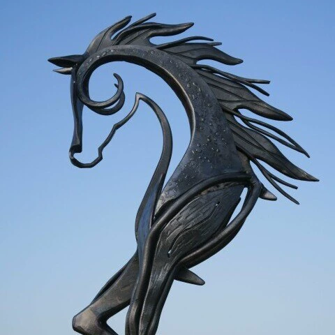 Популярная трансграничная современная металлическая скульптура: абстрактный орнамент в виде лошади, статуя лошади в античном стиле, декоративное изделие из кованого железа.