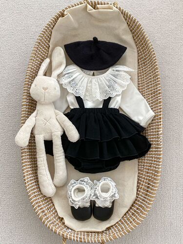 2025 Spring and Autumn New Baby Base Shirt Korean Style Girls and Babies Lace Collar Long Sleeve Doll Shirt Plain Color Base Top