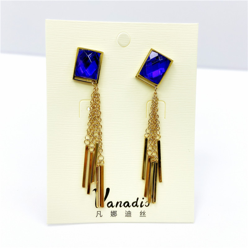 New long fashion tassel stainless steel earrings women