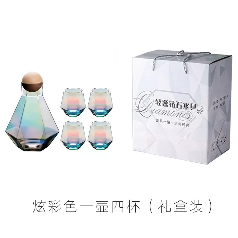 Internet celebridad vidrio enjuague bucal taza I agua hexagonal taza traje whisky copa de vino colorido taza hexagonal taza de la bebida taza