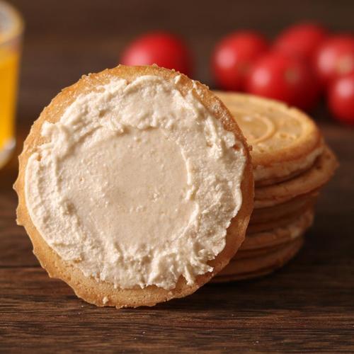 French crepe cream sandwich cookies, happy cake pastry thin crispy snacks bulk fried pancakes crisp gifts