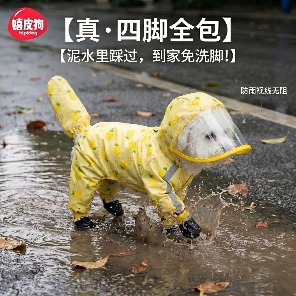Ropa impermeable para perros para días lluviosos, cobertura completa para Teddy, Bichón, perros pequeños y medianos, impermeable antisuciedad, ropa de lluvia para mascotas.