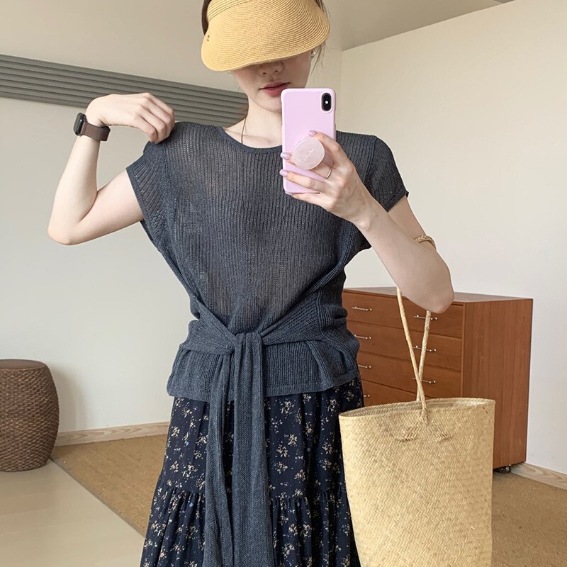 Designed Front Lace-Up Vest 2025 Summer New Korean Style Loose Slimming Thin Sleeveless Top for Women