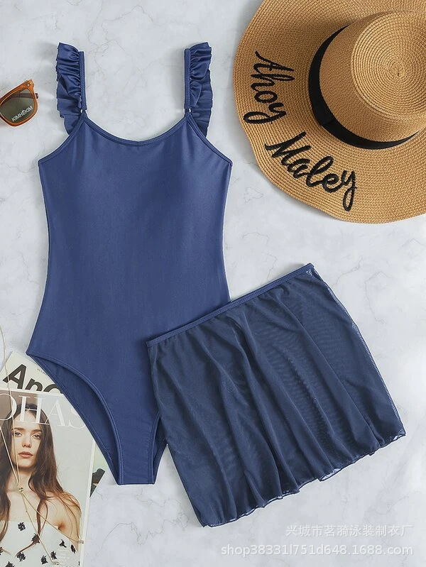 Mingyi nueva moda europea y americana sexy de una pieza multi-color llano fresco pequeño Bikini de tres piezas traje de baño