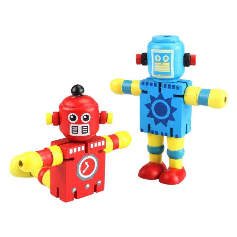 Детский Деревянный робот игрушка раннего образования творческий строительный блок игрушка деревянная деформация эластичный робот прямые продажи с фабрики