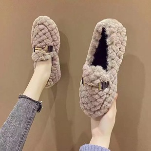 2024 New Autumn and Winter Beanie Shoes, Indoor Cotton Shoes, Comfortable Home Mom Shoes, Thickeneded and Velvet Warm Casual Shoes