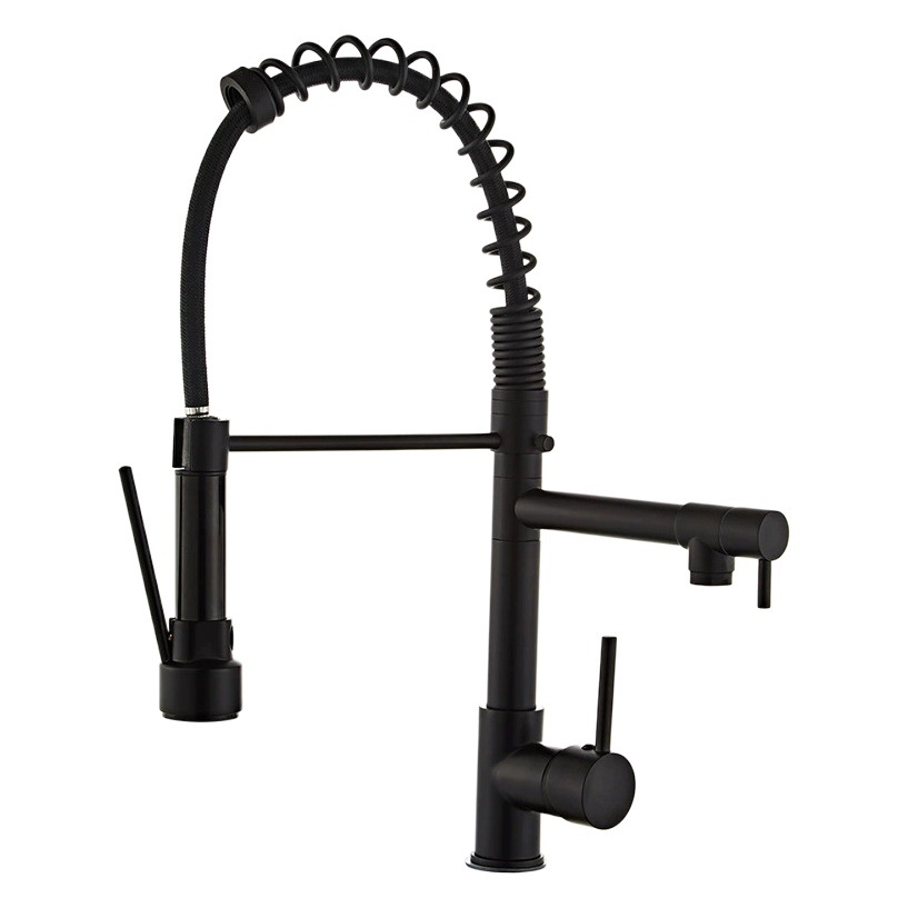 Cross-Border Kitchen Spring Stainless Steel Faucet Pull-Out Sink Hot and Cold Universal Single-Hole Wholesale