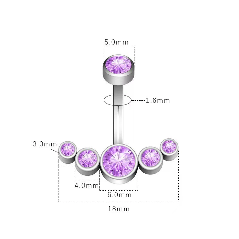 Physiological belly button piercing stainless steel, European style, wholesale