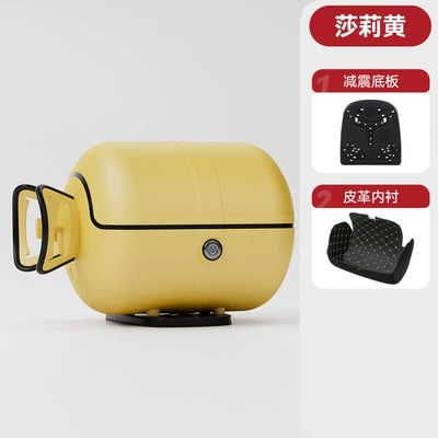 Waterproof Electric Vehicle Trunk, Motorcycle trunk - matte-sally-yellow-black-ring-black-edge-customized-and-shipped-within-48-hours