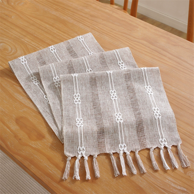 Cross -border Amazon Simple handmade hand -woven hollow Su Table flag household American rural Christmas table cloth desktop