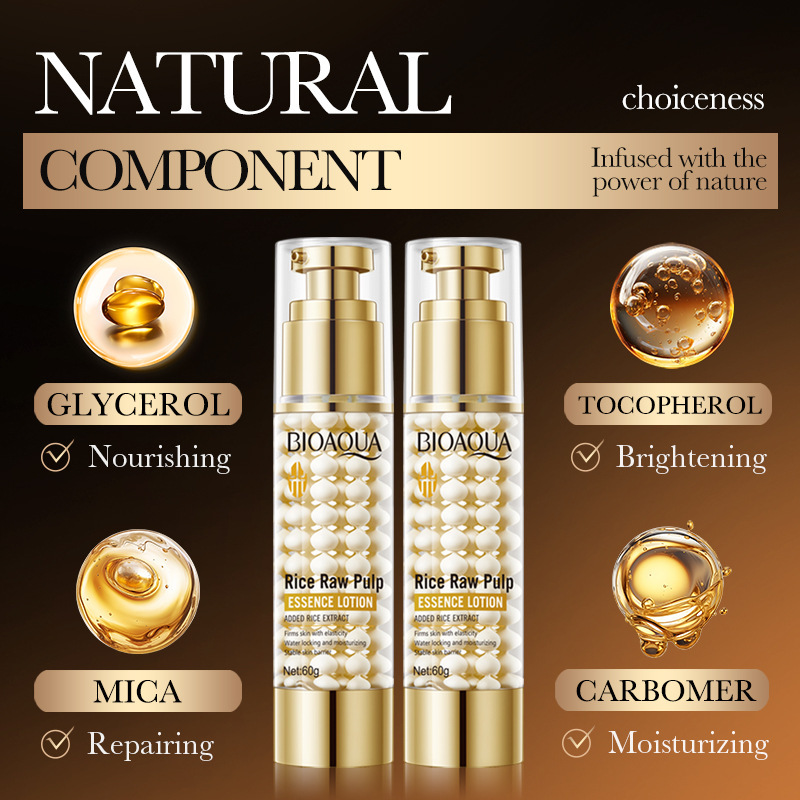 Lotion hydratante pour la peau à l'essence de pulpe de riz anglais 60 g BIOAOUA_voghion.com