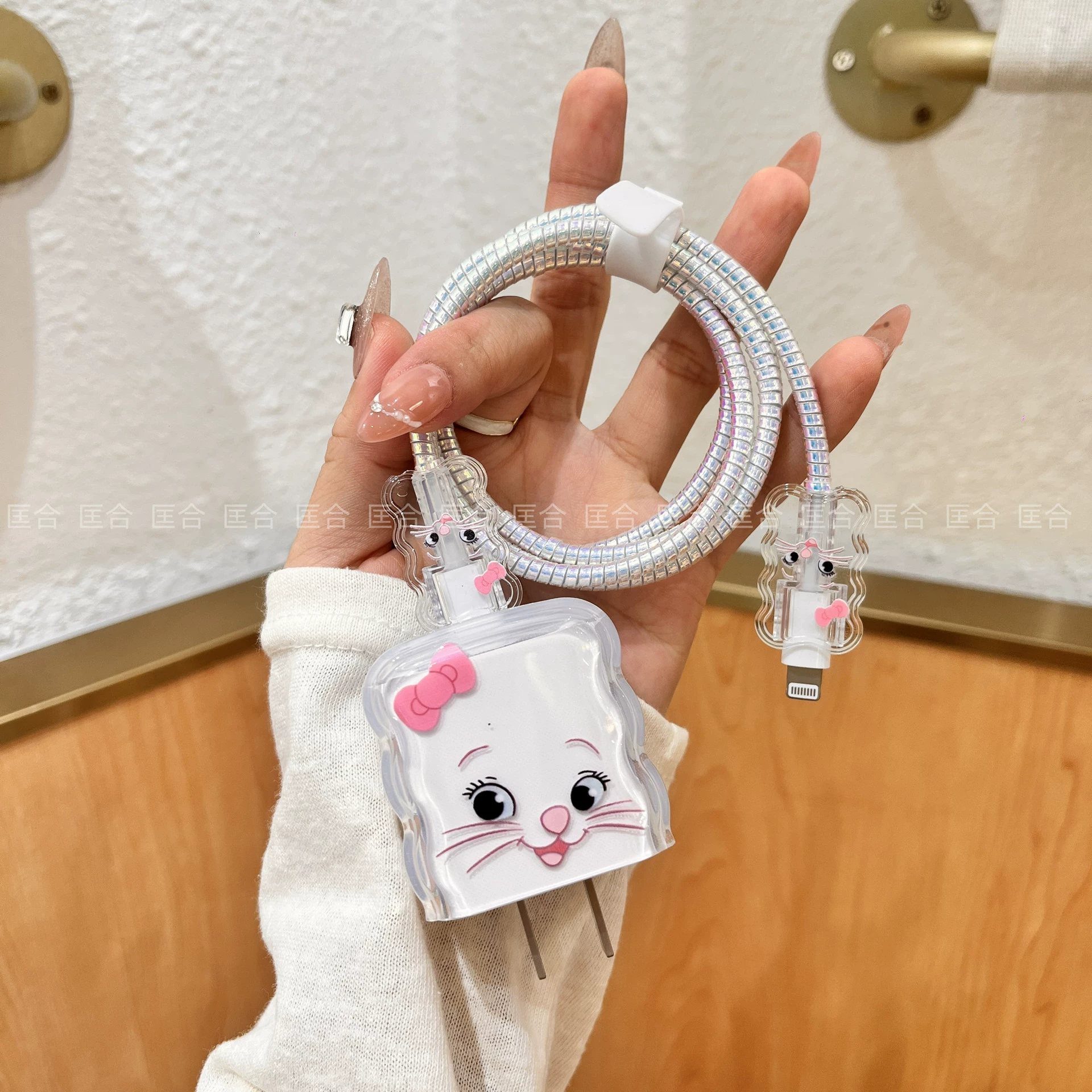 Розовый KTCat применим Apple 16 зарядное устройство 20 Вт защитный чехол для зарядки головной убор данных кабель для прикуса провода анти-сломанный