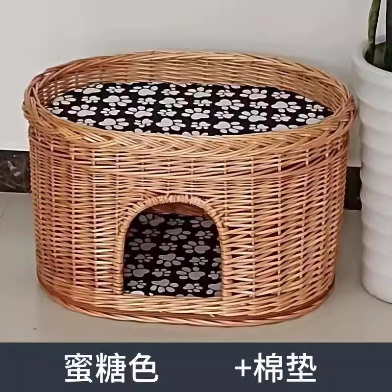 Guarida de ratán para gatos VIP Teddy perrera de mimbre para perros pequeños