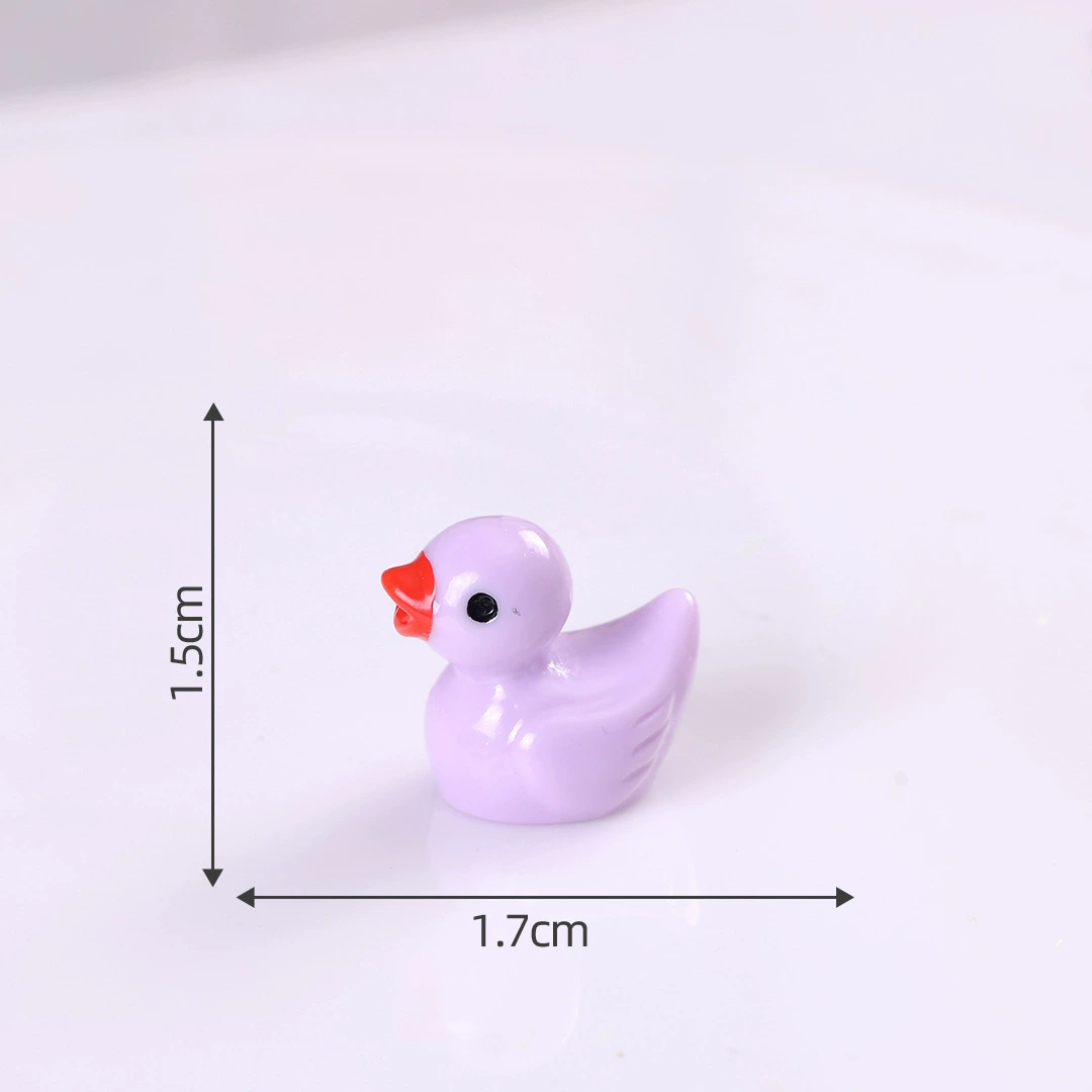 Miniature duck accessory, handmade minifigure prop for micro landscapes, solid & glow colors