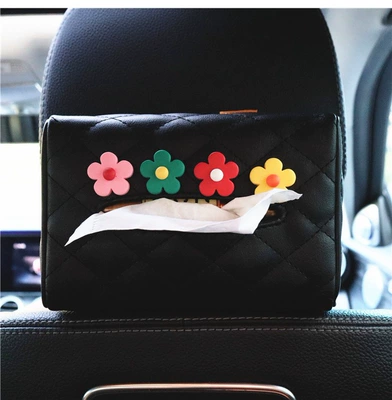 Car tissue box/set — box car paper bag car - hyun-a-small-flower-yellow-green-pink-yellow-black