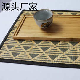 安吉外贸出口环保拉丝染色线编竹餐垫杯垫盘垫