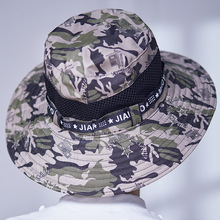 2020渔夫迷彩帽男女士遮阳帽春夏户外大沿防晒透气网帽可折叠太阳