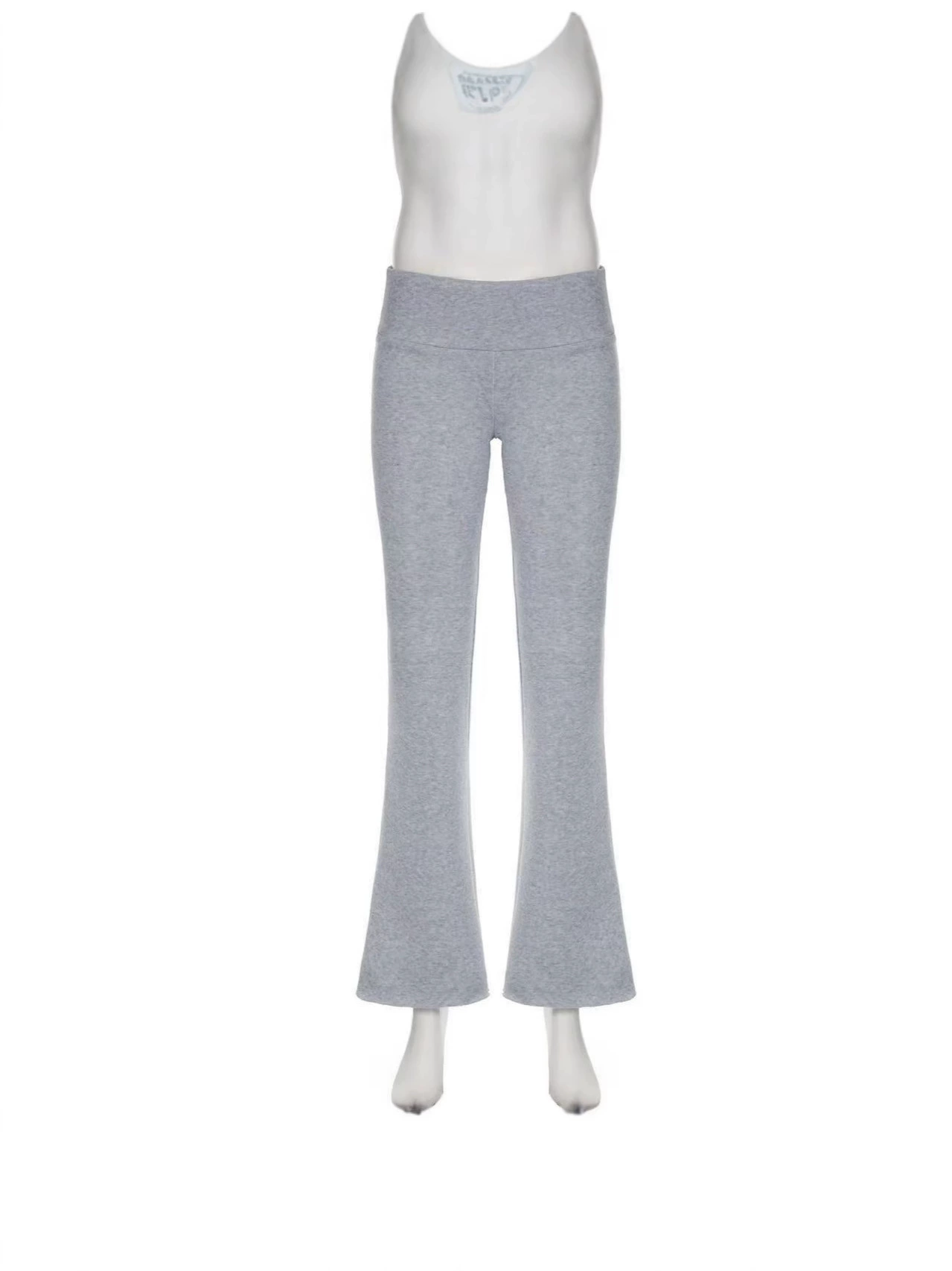 Женские расклёшенные брюки, европейский стиль, slim fit, повседневные, серые/чёрные, S–2XL