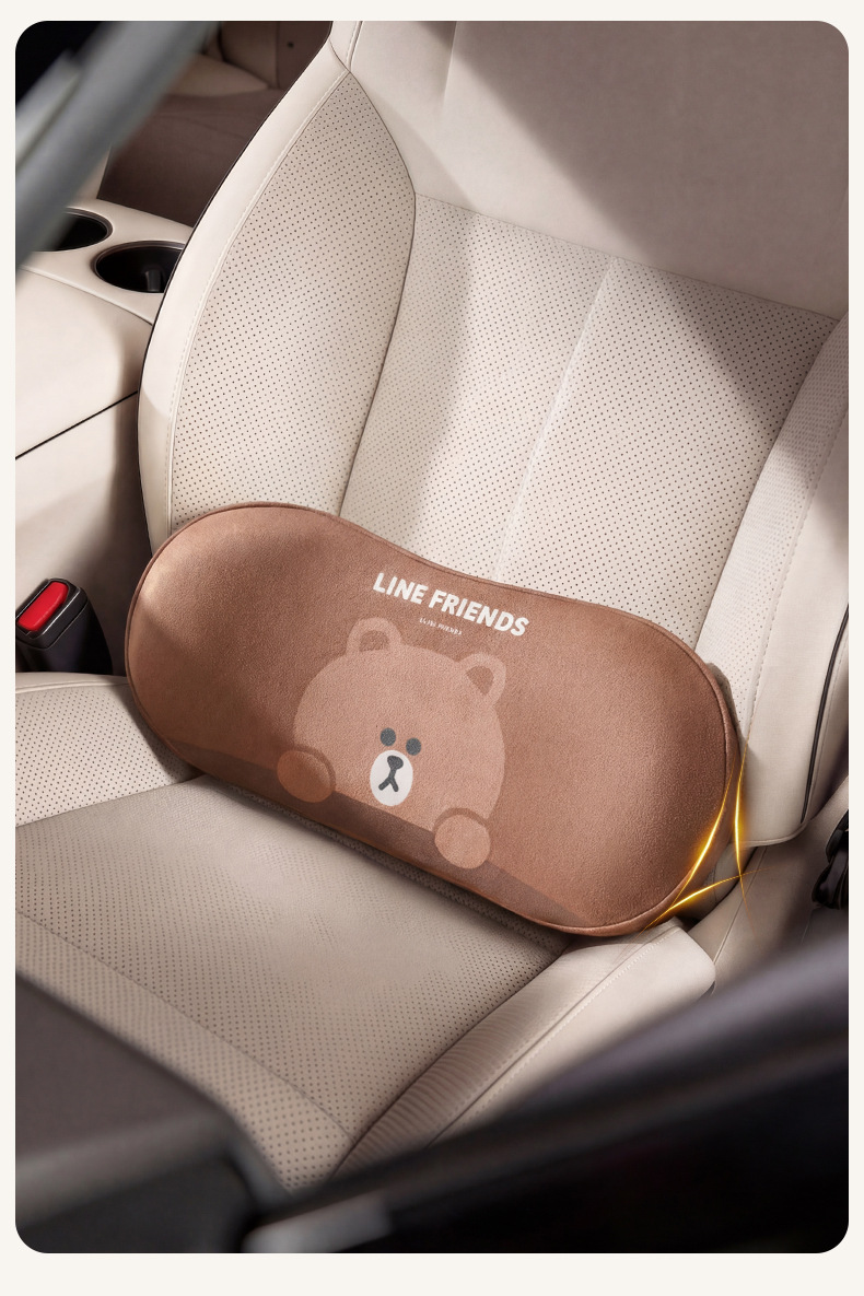 Car Lumbar Support Cushion for Drivers, a Back-Protecting Device for Driving, Suitable for Tesla Headrests