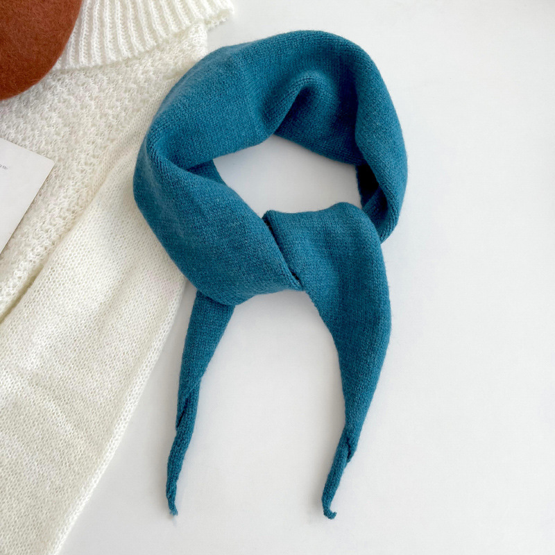 Nueva bufanda triangular de punto estilo coreano para mujer todo partido cálido color sólido mantón de oficina exterior Bufanda cuello y chaleco