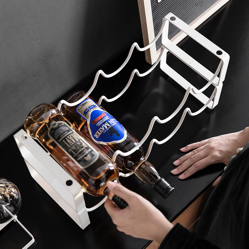 Red wine rack iron ornaments wine bottle rack can be stacked wine rack European wine rack iron wire creative wine cabinet display rack
