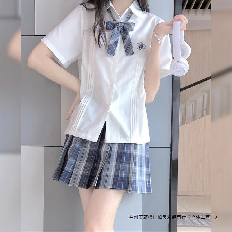 원래 오카다 JK 유니폼 치마 세트 학교 일본 대학 스타일 짧은 소매 수업 세트 JK 세트 전체 세트 느낌