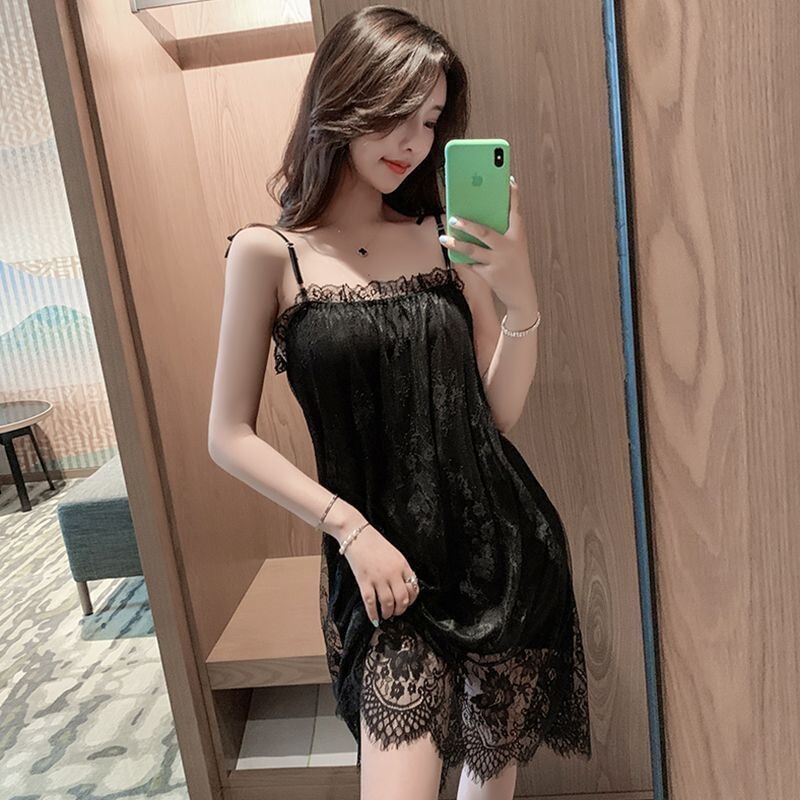 Sexy Suspender Nightgown for Women, Ice Silk Pajamas, Summer Mesh Plus Size 2025 New Style, Sweet and Pure Desire Style Home Wear Sexy Suspender Nightgown for Women, Ice Silk Pajamas, Summer Mesh Plus Size 2025 New Style, Sweet and Pure Desire Style Home Wear