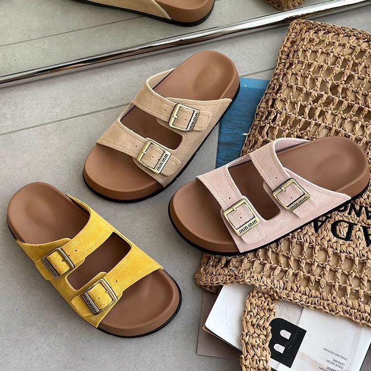 Chaoman sur de suela gruesa con zapatillas Birkenstock para mujer 2025 modelos de verano para aumentar las sandalias informales zapatos de playa estilo vacaciones