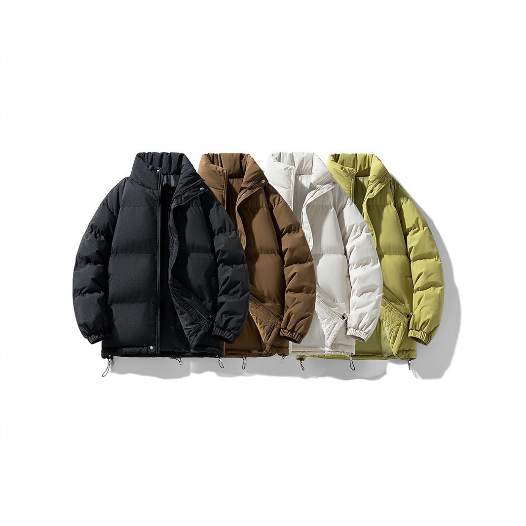 Simple and stylish hooded thickened cotton jacket for men, loose-fitting, warm, casual, versatile for winter, trendy and slimming