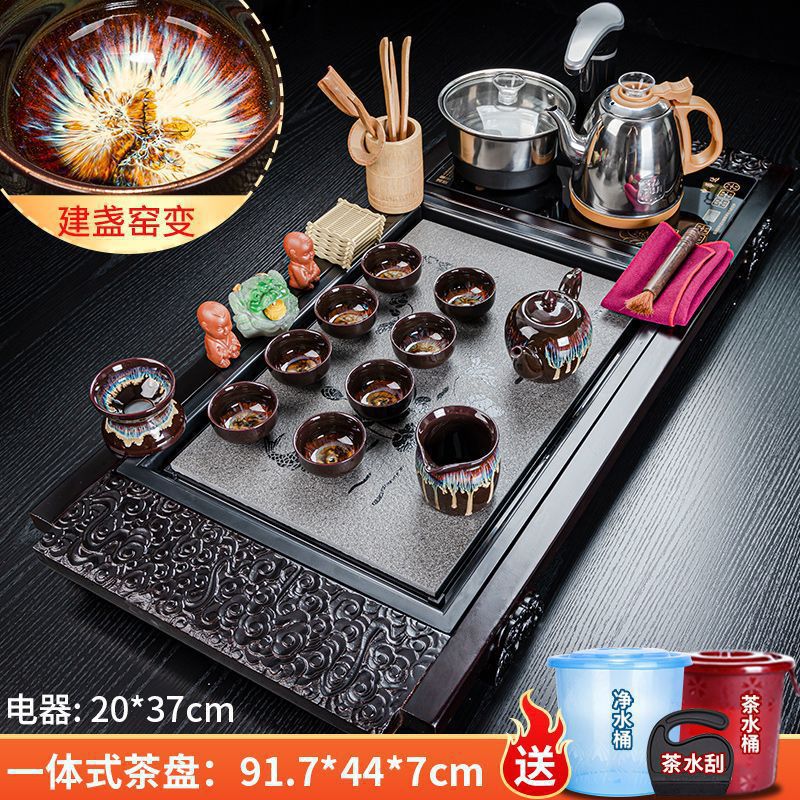 사금 유약 도자기 + 연꽃 연못 달빛 도자기 돌 (완전 자동 배럴 공급)