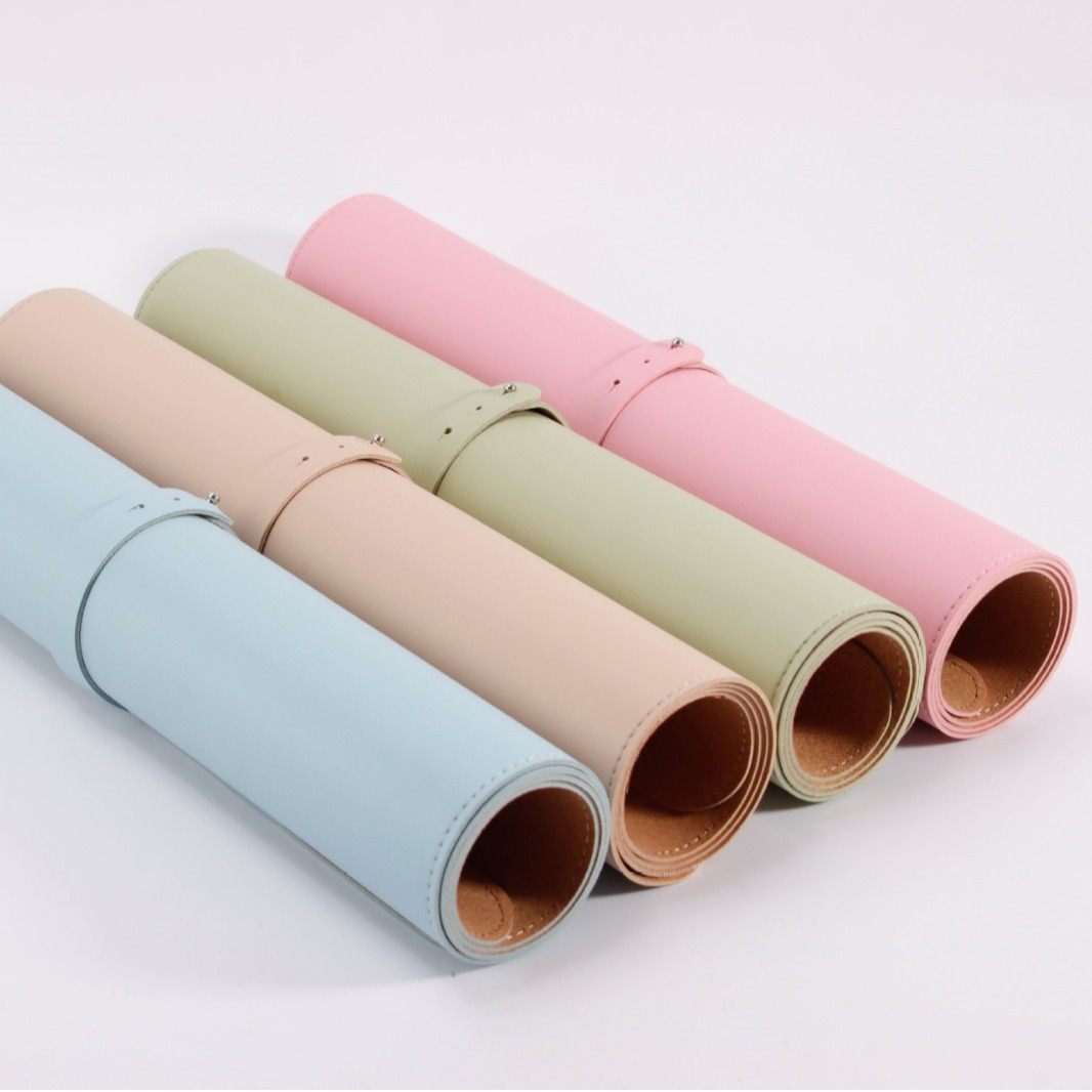 Alfombrilla de ratón de cuero de corcho, teclado de computadora portátil, escritorio de escritorio de oficina de color sólido de gran tamaño, patrón de impresión LOGO