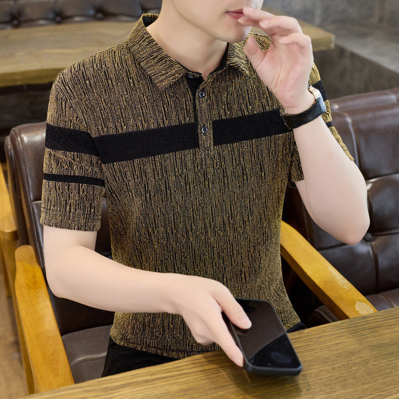 Men's Short-Sleeved Polo Shirt Summer 2026 New Style Spliced Lapel Half-Sleeved T-Shirt Youth Casual Trendy Tops Men's Short-Sleeved Polo Shirt Summer 2026 New Style Spliced Lapel Half-Sleeved T-Shirt Youth Casual Trendy Tops
