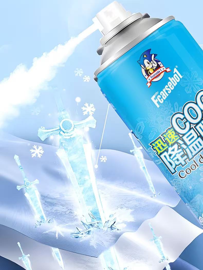 Summer car cooling agent, instant cooling car spray, portable outdoor cooling mist for summer relief, direct from the manufacturer