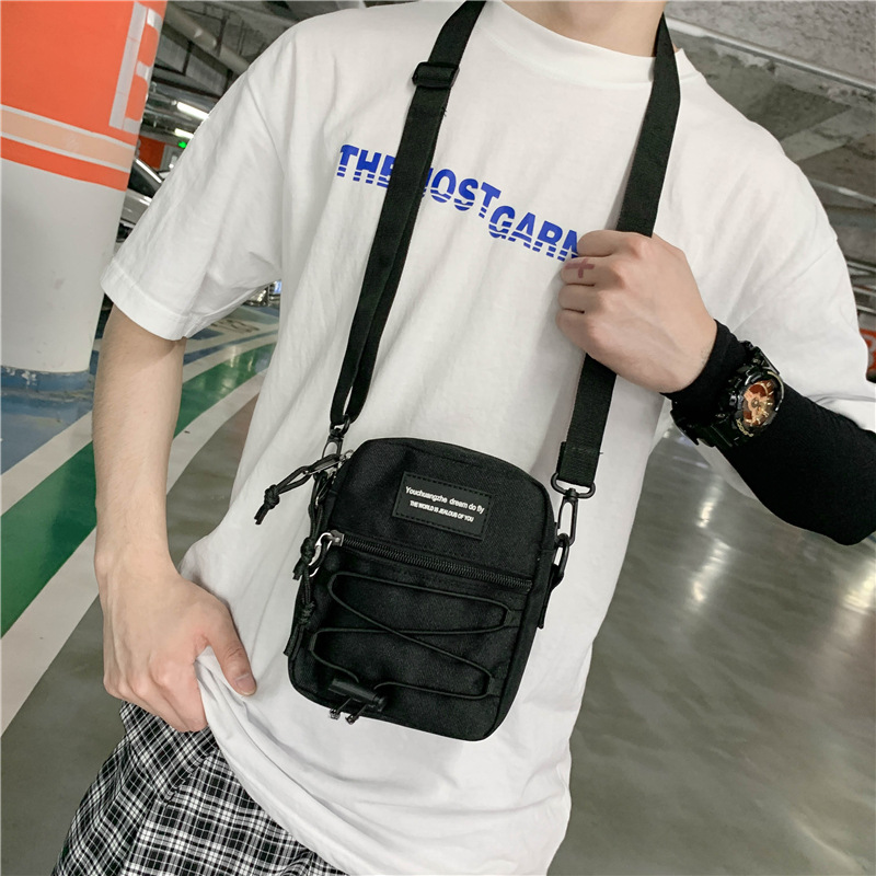 67g Weight Zipper Closure Type Single Shoulder Strap Strap Type Crossbody Bag Bags Type Nylon Material Letter Pattern Streetwear Style Square Shape Khaki, Light Grey, White, Black Color Small Size Small Nylon Letter Streetwear Square Zipper Crossbody Bag 40