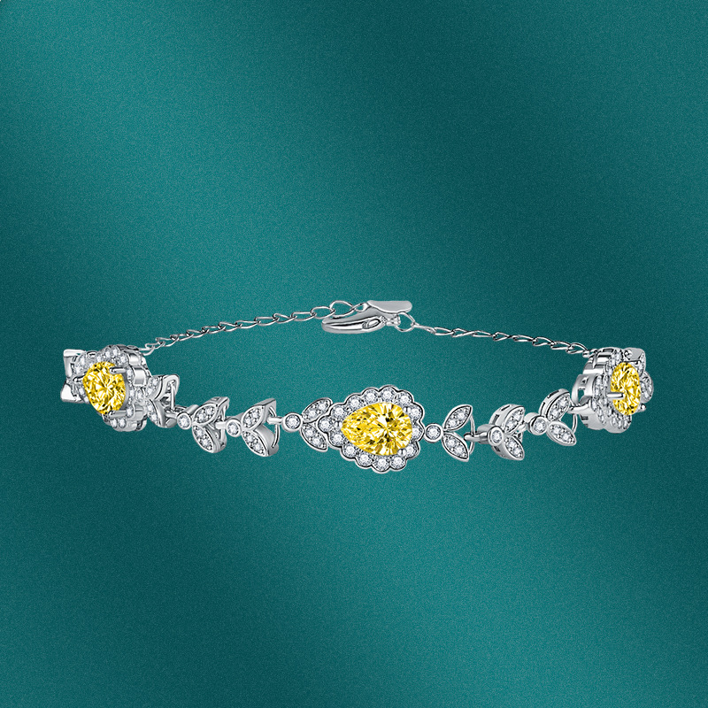 Lady Water Droplets Copper Zircon Bracelets 1 Piece