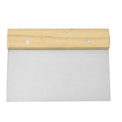 Stainless steel wood handle face knife wavy half-round scraper with scale cake cream rice noodle scraper caramel