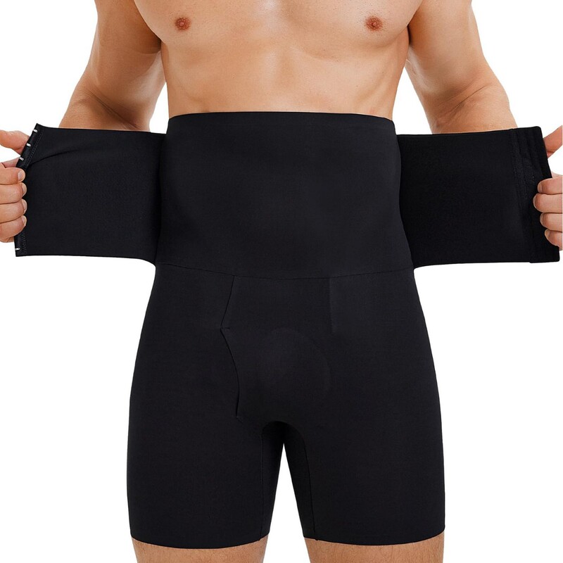 Cross-Border Hot-Selling Men's Shapewear Waist Control Tummy Control Pants Men's High-Waisted Boxer Briefs Slimming Shaping Underwear