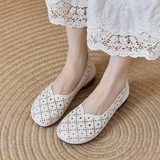 Летние сандалии для матери, нескользящая обувь, из натуральной кожи, для среднего возраста, большой размер