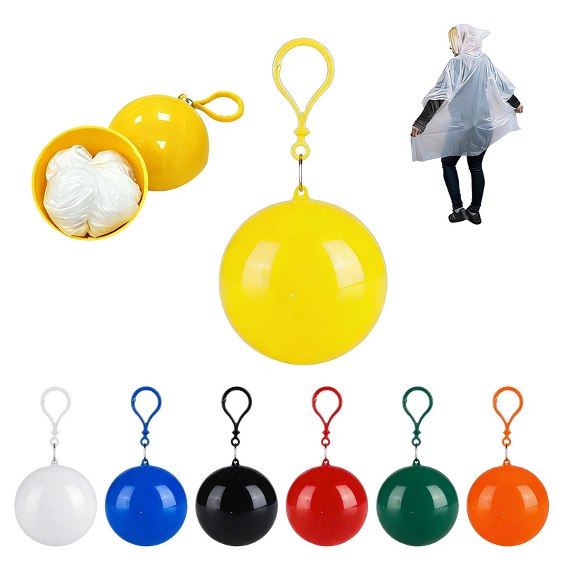 Portable raincoat ball, spherical pendant disposable raincoat, adult universal outdoor travel emergency poncho, customizable Portable raincoat ball, spherical pendant disposable raincoat, adult universal outdoor travel emergency poncho, customizable