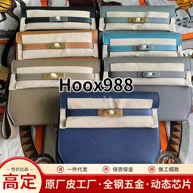 Luxury Hand-Sewn Waxed Thread Kelly Bag Depeches Handbag Luxury Elephant Gray Kelly Bag H Laptop Bag